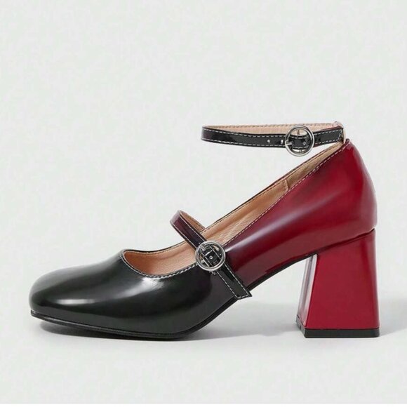SHEIN Red and Black Glossy Heels (US 7) - Picture 4 of 15